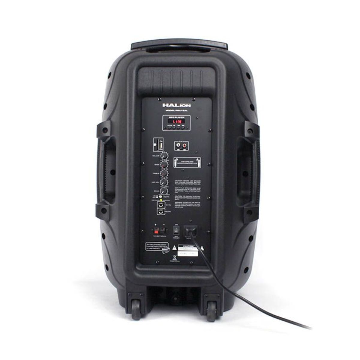 HALION - PARLANTE ACTIVO HALION 800W 2 MICROFONOS BATERIA - PHA-15AL