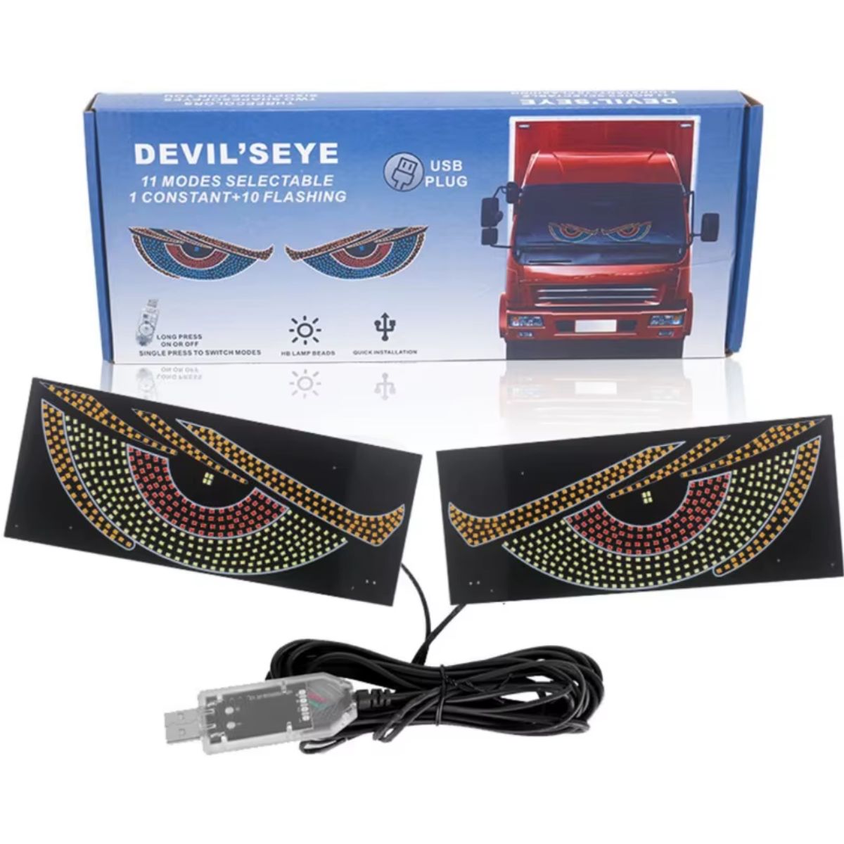 INSPIRA MARKET - Luz Ojos LED para Auto Camiones decorativo Multicolor