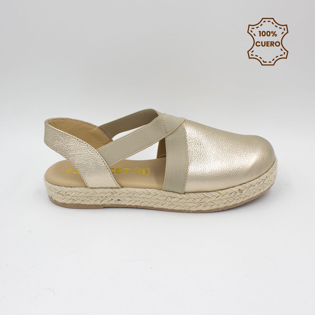 FAR WEST - Sandalias Plataforma Mujer Micaelas-2601 Cuero Dorado