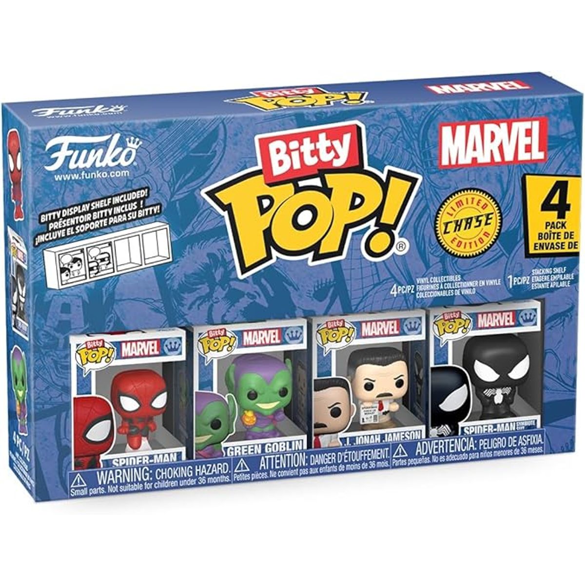 FUNKO - Bitty Pop: Spider-Man Marvel Comics coleccionable 4 Pack
