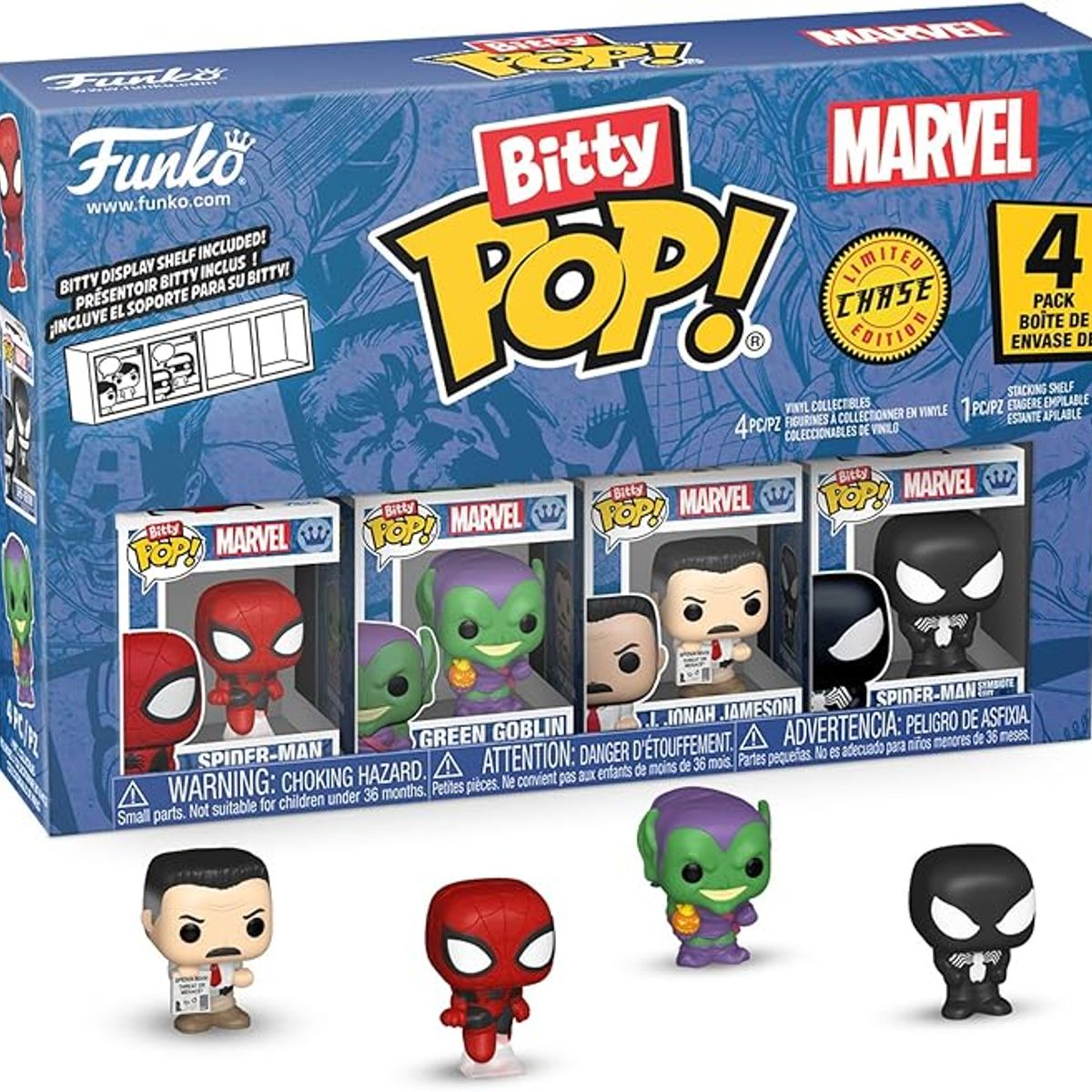 FUNKO - Bitty Pop: Spider-Man Marvel Comics coleccionable 4 Pack