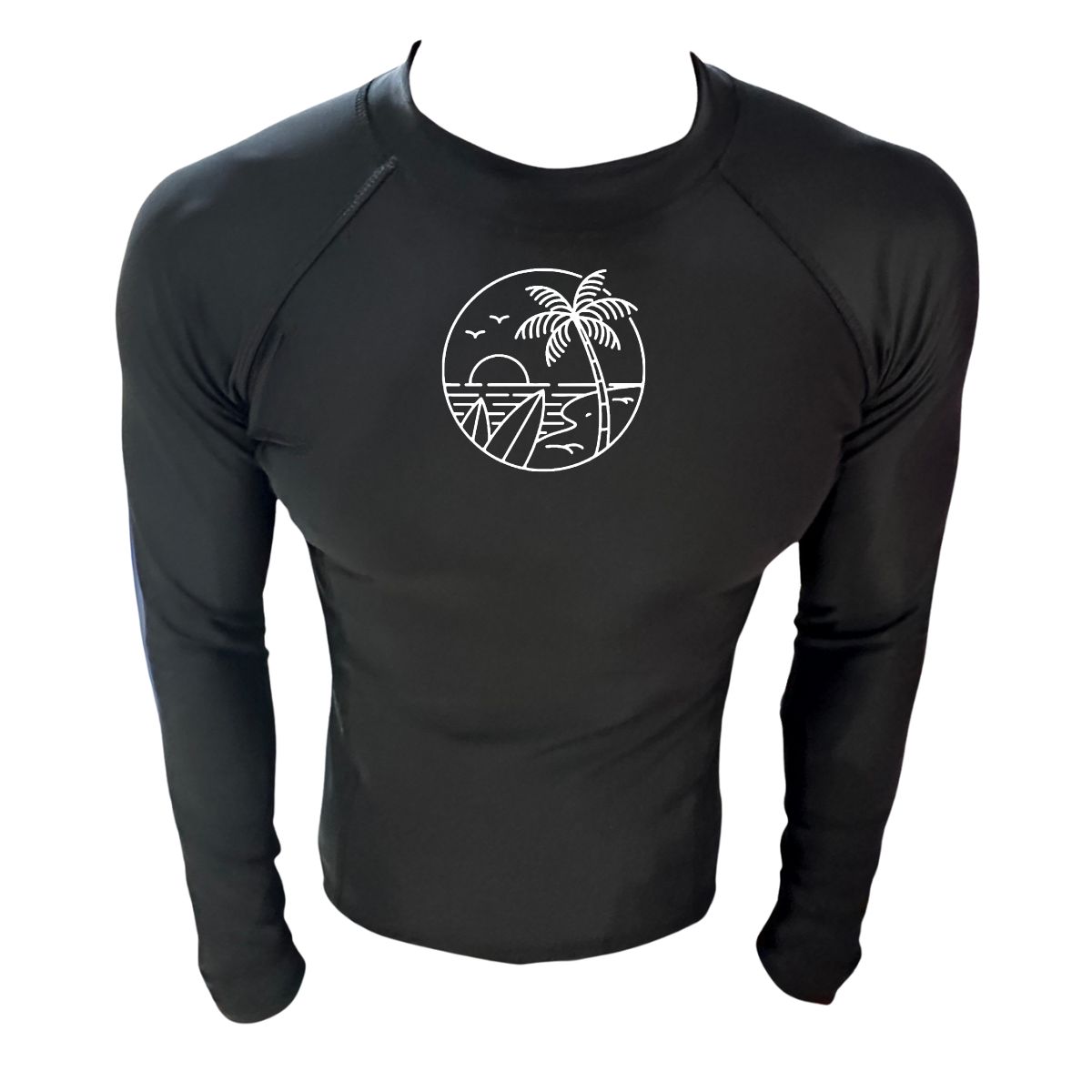 AQUA&MODA - LICRA CON PROTECCION UV AQUAMODA LAMPNLBR1 PALMERA UNISEX NEGRO LOGO BLANCO REFLECTIVO