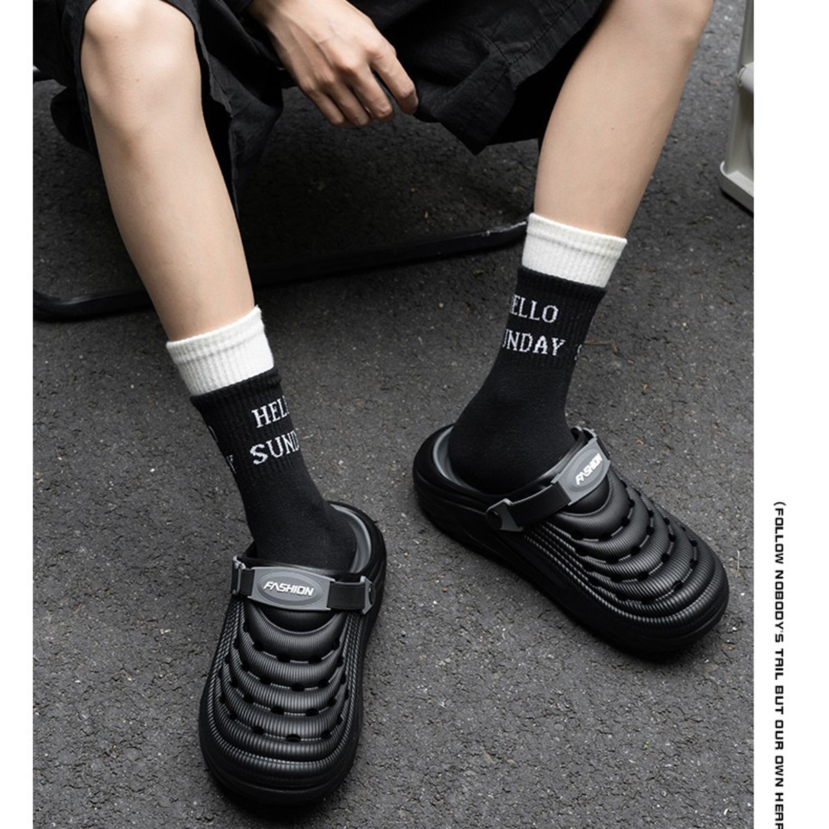 TIOZONEY - Sandalias para hombre -Negro