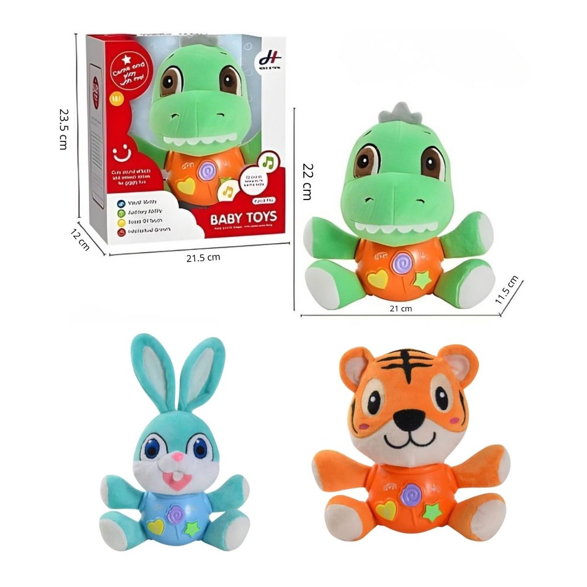 GENERICO - Juguete Peluche Interactivo Musical con Luces para Bebés - Modelo Aleatorio