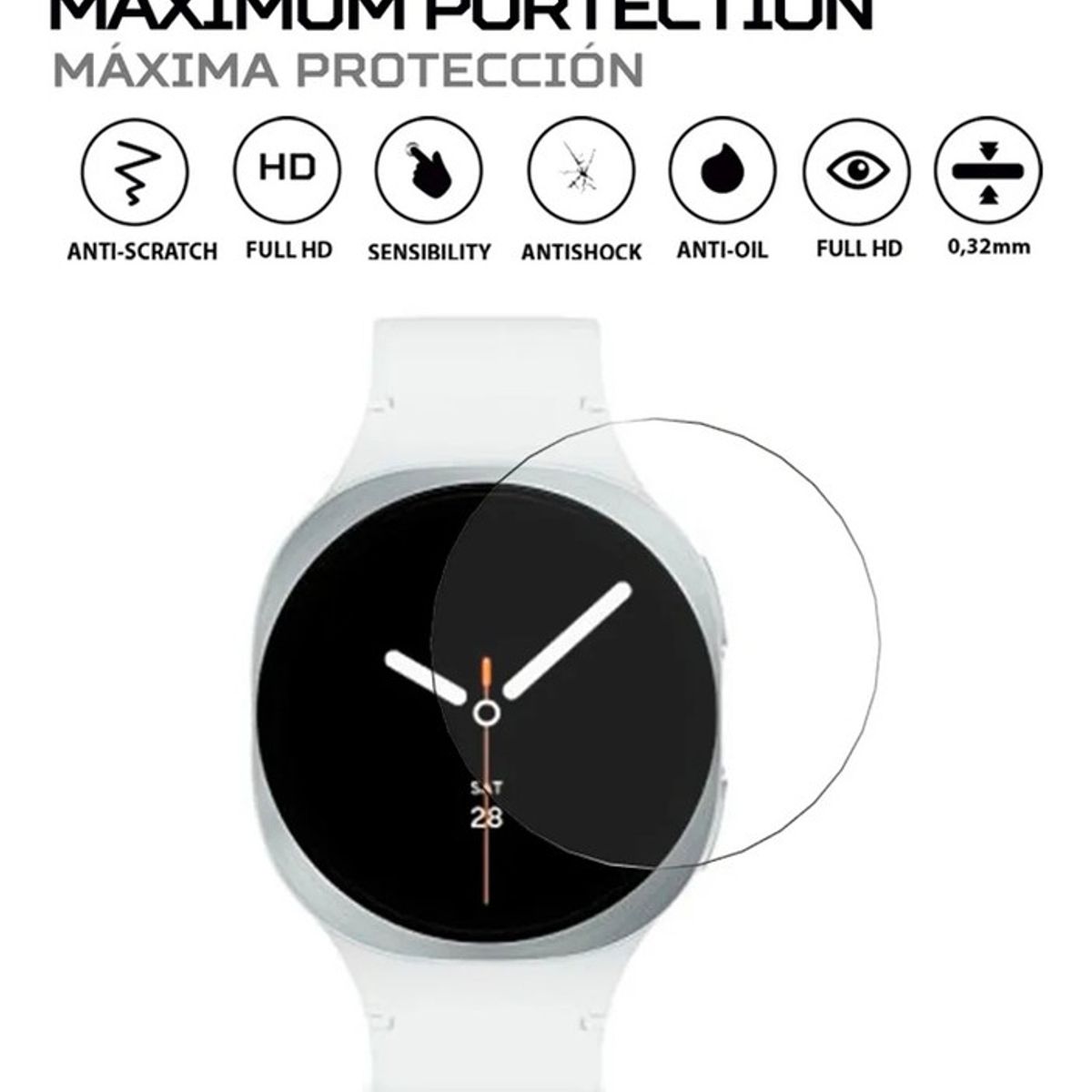 GENERICO - Protector de Pantalla para Samsung Watch 8 44mm