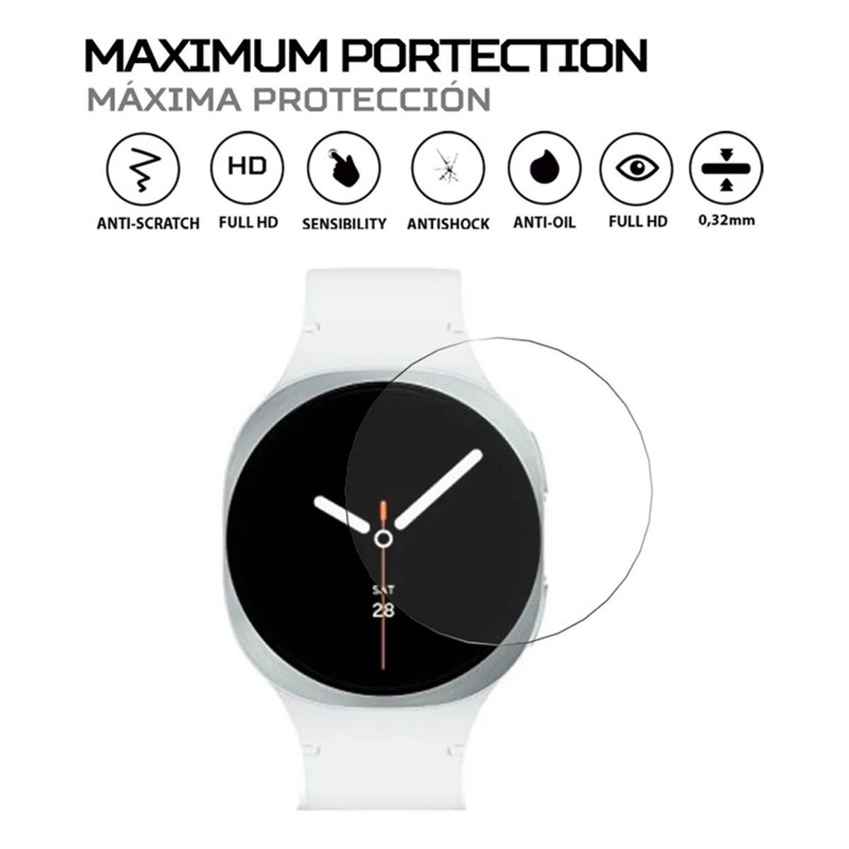 GENERICO - Protector de Pantalla para Samsung Watch 8 44mm