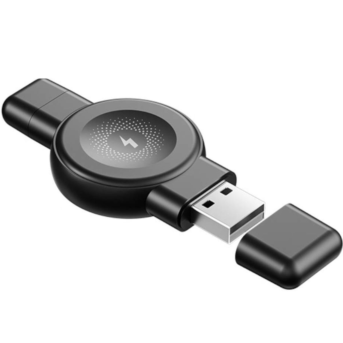 XO SIMPLE IS BEAUTY - Cargador Magnético Inductivo Inalámbrico XO CX026 para Reloj USB-A y Tipo-C - Negro