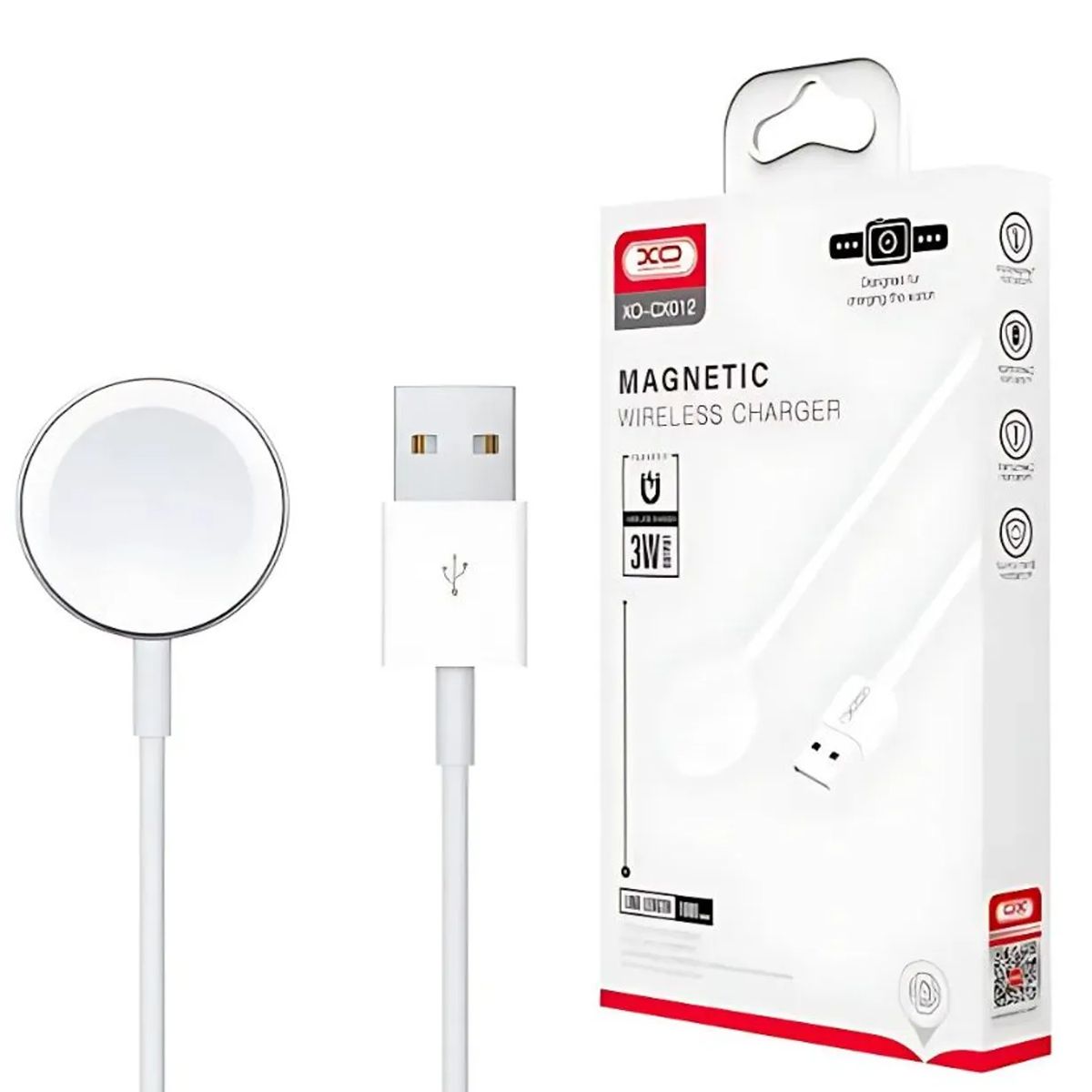 XO SIMPLE IS BEAUTY - Cargador Inalámbrico Magnético XO CX012 para Reloj Blanco