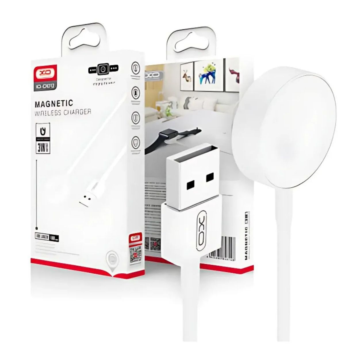 XO SIMPLE IS BEAUTY - Cargador Inalámbrico Magnético XO CX012 para Reloj Blanco