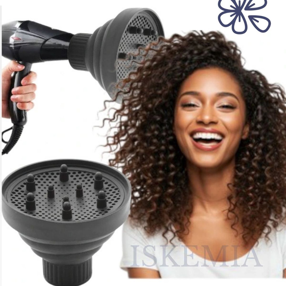 GENERICO - Difusor de Silicona Universal para secadora ideal para rizos en GRIS