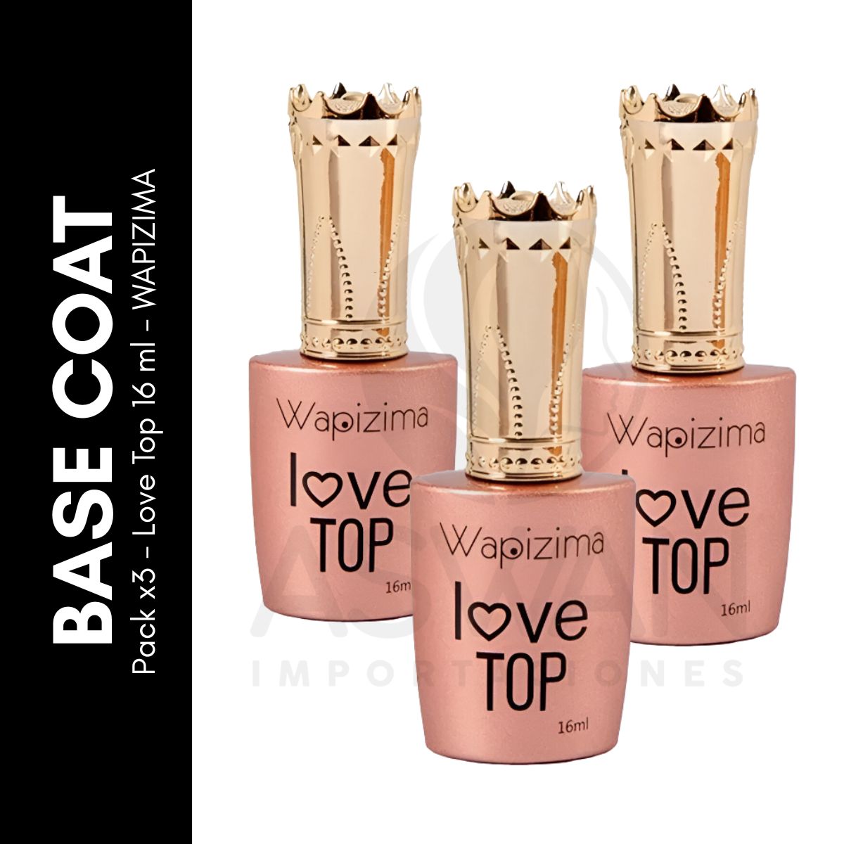 GENERICO - BASE COAT Pack x3 - Love Top 16 ml - WAPIZIMA