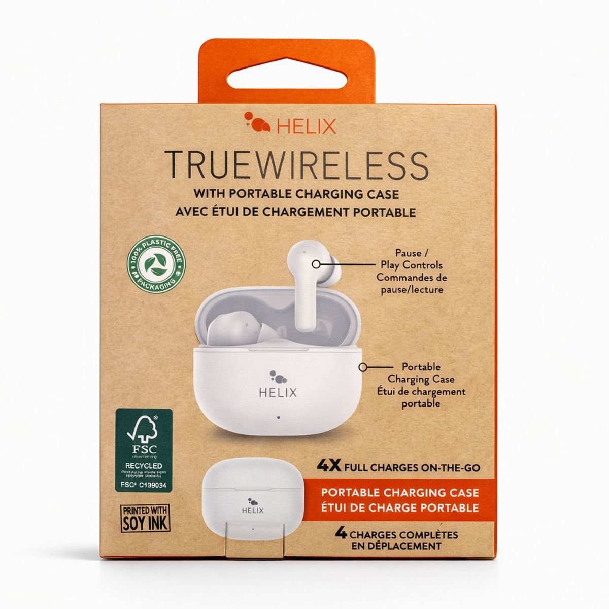GENERICO - Audífonos Inalámbricos Helix True Wireless Blancos con Estuche de Carga Portátil
