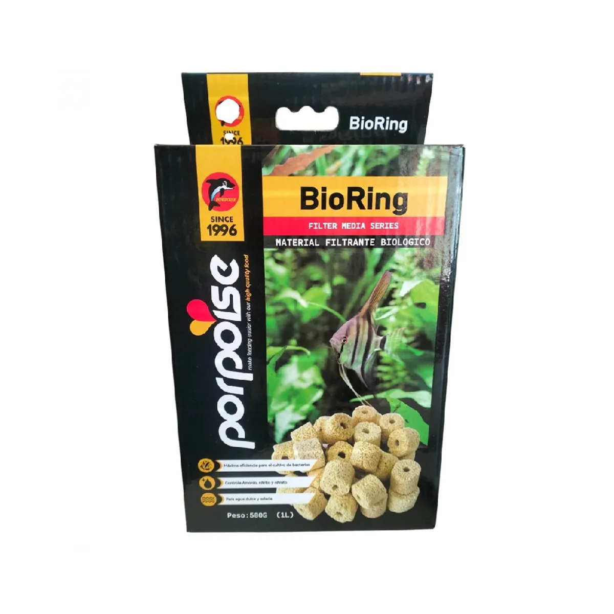 GENERICO - Material filtrante biológico para peceras Bioring 500grs Porpoise