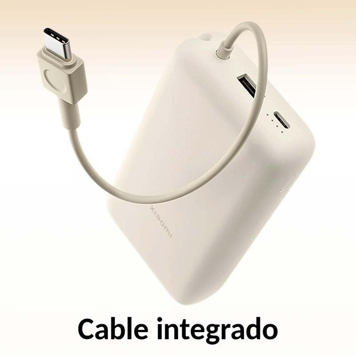XIAOMI - Power Bank Xiaomi 20000mah 33w Carga Rapida cable Integrado - Beige
