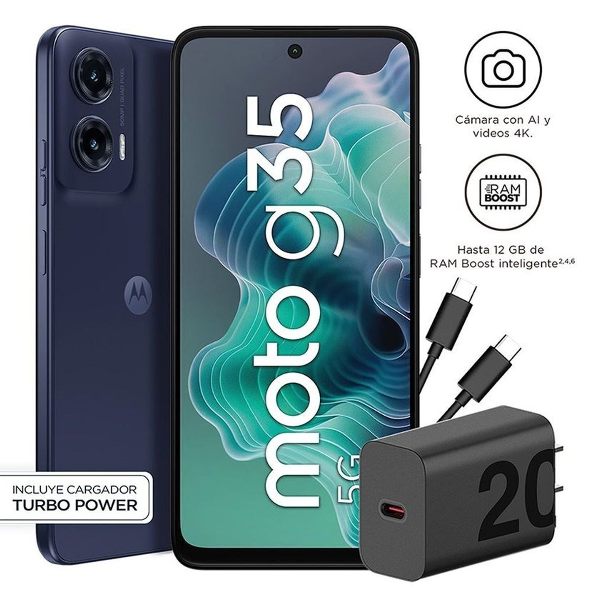 MOTOROLA - CELULAR MOTOROLA G35 4 RAM 256GB NEGRO + REGALO