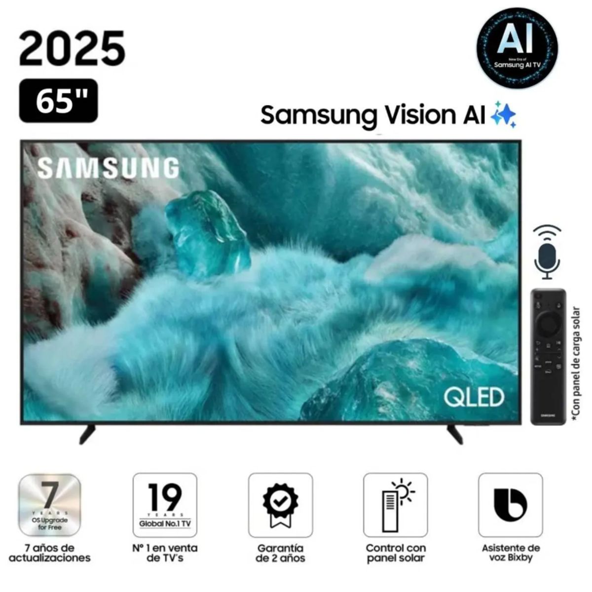 SAMSUNG - Televisor Samsung Smart TV 65'' QLED 4K UHD QN65Q7FAAGXPE 2025