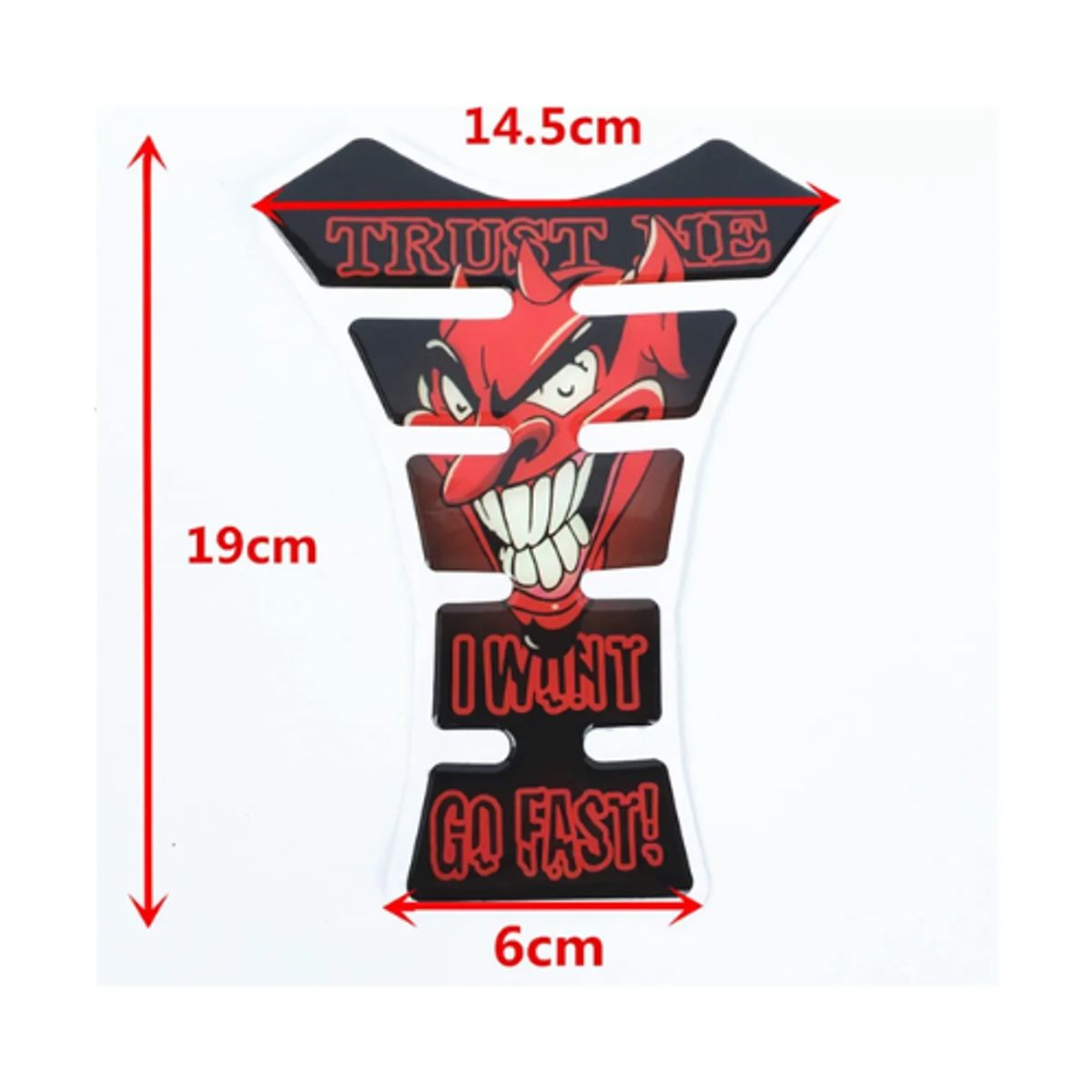 GENERICO - STIKER DIABLO ROJO PARA TAPA DE TANQUE MOTO 3PCS