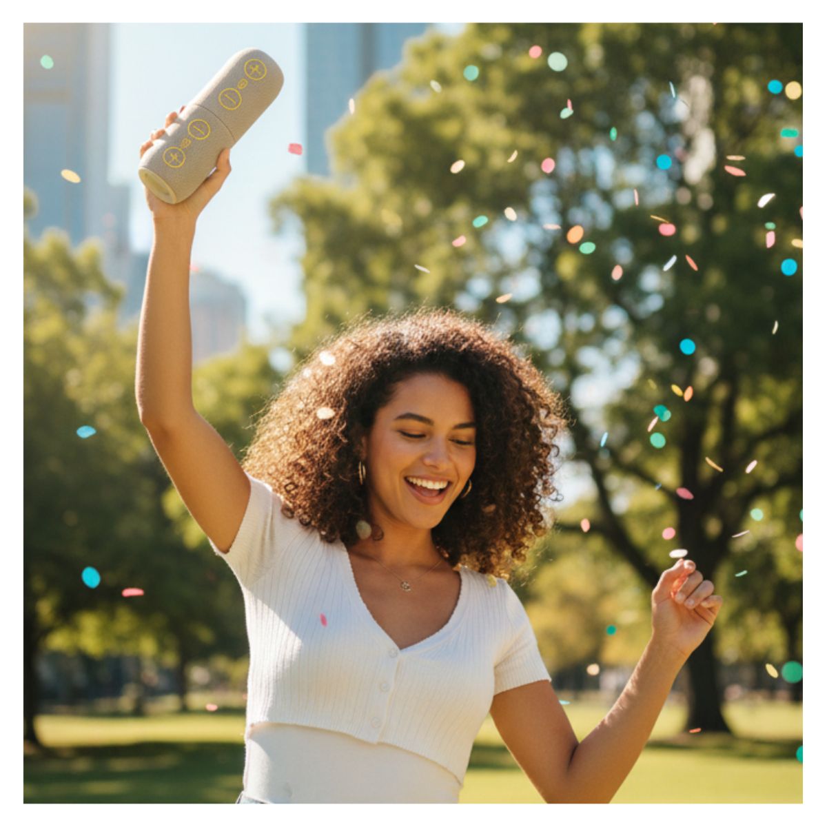 GENERICO - PARLANTE KMS 808 BEIGE INALÁMBRICO