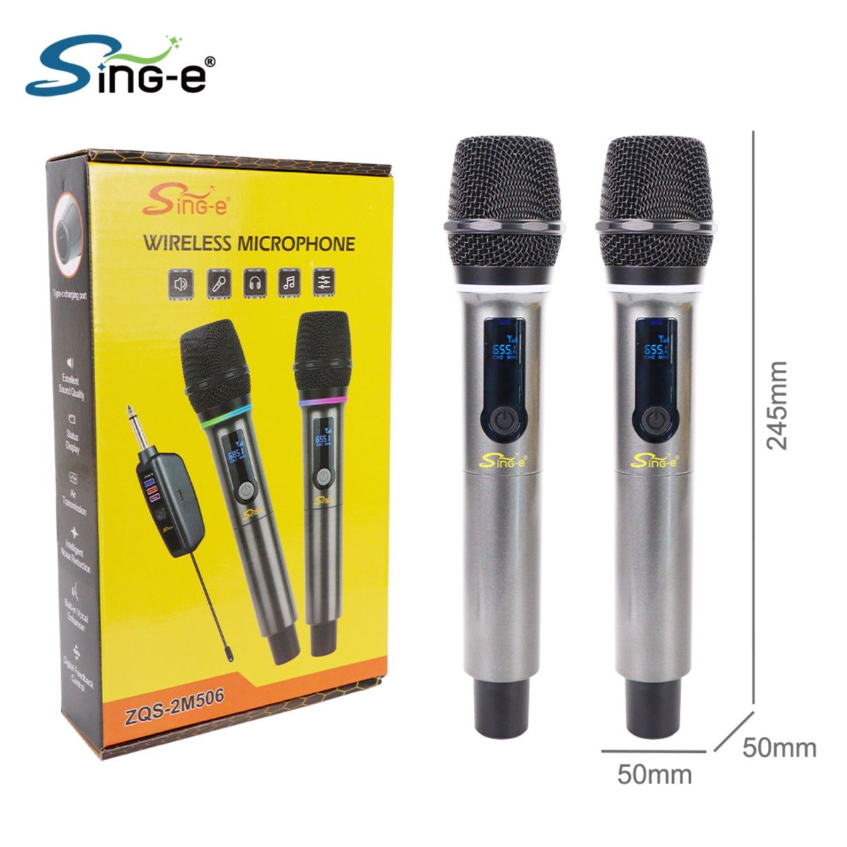 GENERICO - Micrófono Dual Inalámbrico Profesional de Mano para Karaoke y Eventos  Recargables