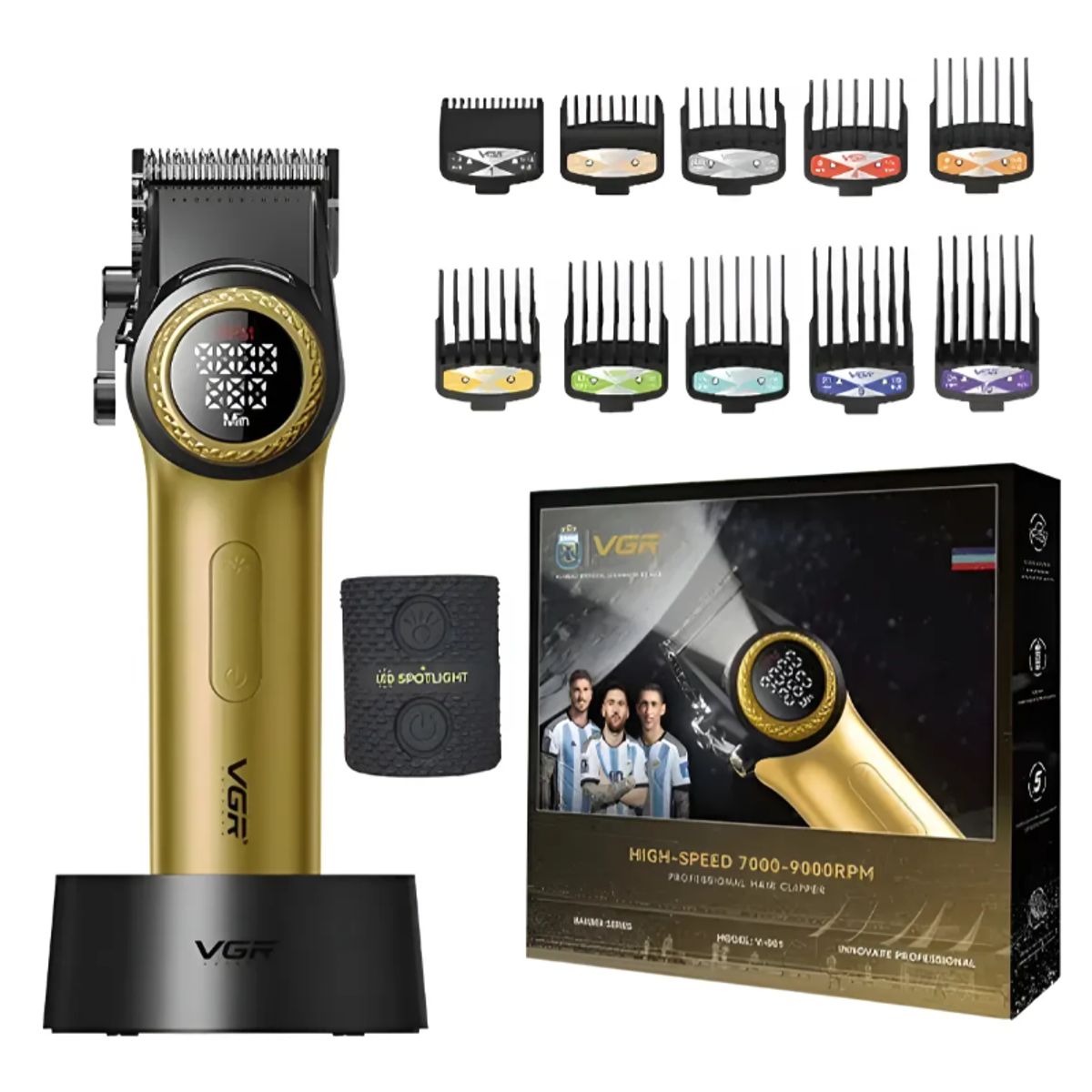 PREMIUM - Maquina Corte Cabello Profesional VGR V001 9000 RPM Dorado