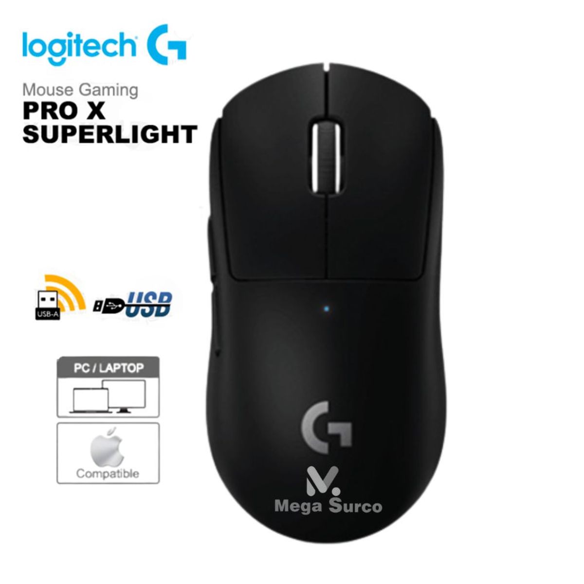 LOGITECH - MOUSE LOGITECH G PRO X SUPERLIGHT WIRELESS LIGHTSPEED HERO 25K NEGRO