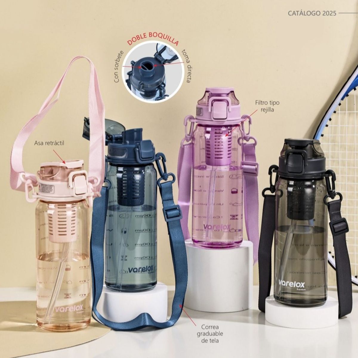 VARELOX - Botella tomatodo multiuso 900ml azul