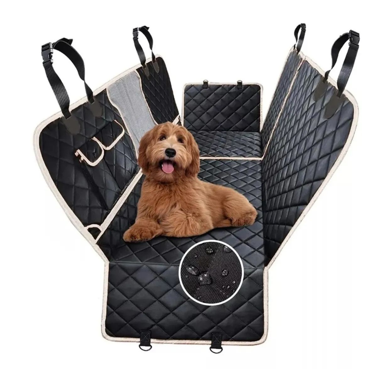 B EQUIP - Cubre Asiento para Mascotas B-Equip Impermeable 4 Capas 3 en 1