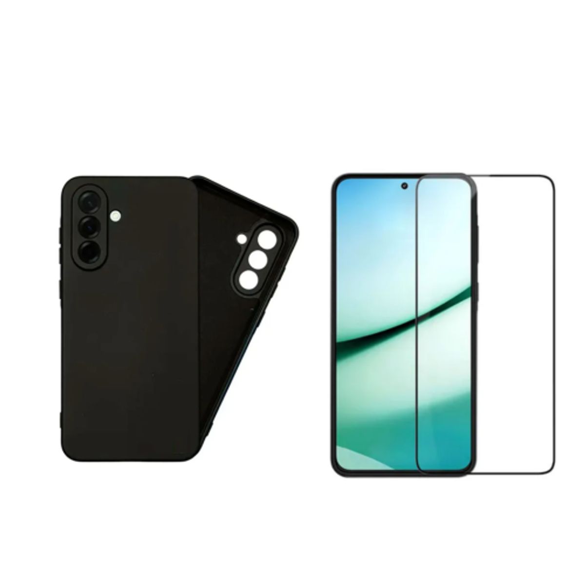 SPACE - Case Silicona para Samsung A56 - NEGRO + MICA