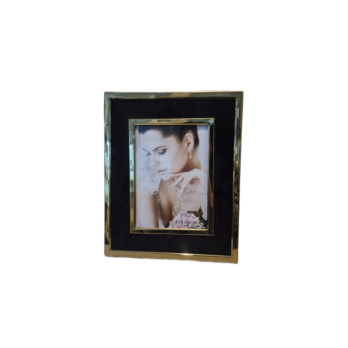 GENERICO - Cuadro Portarretrato Decorativo Negro con Borde Dorado - Adorno Elegante para Sala Regalo Ideal