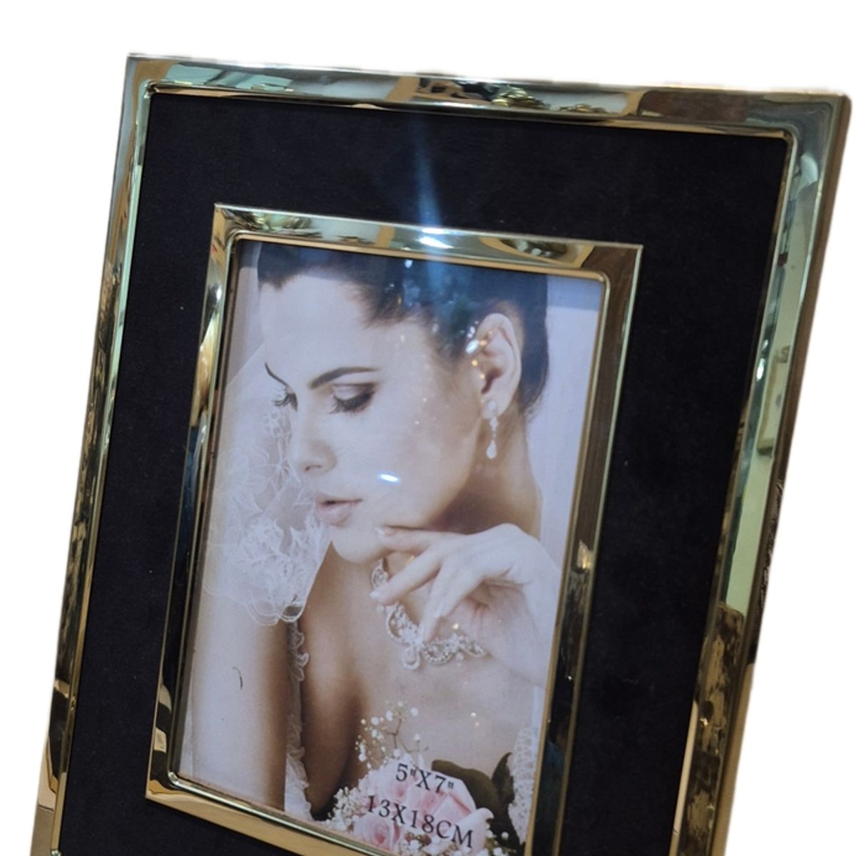 GENERICO - Cuadro Portarretrato Decorativo Negro con Borde Dorado - Adorno Elegante para Sala Regalo Ideal