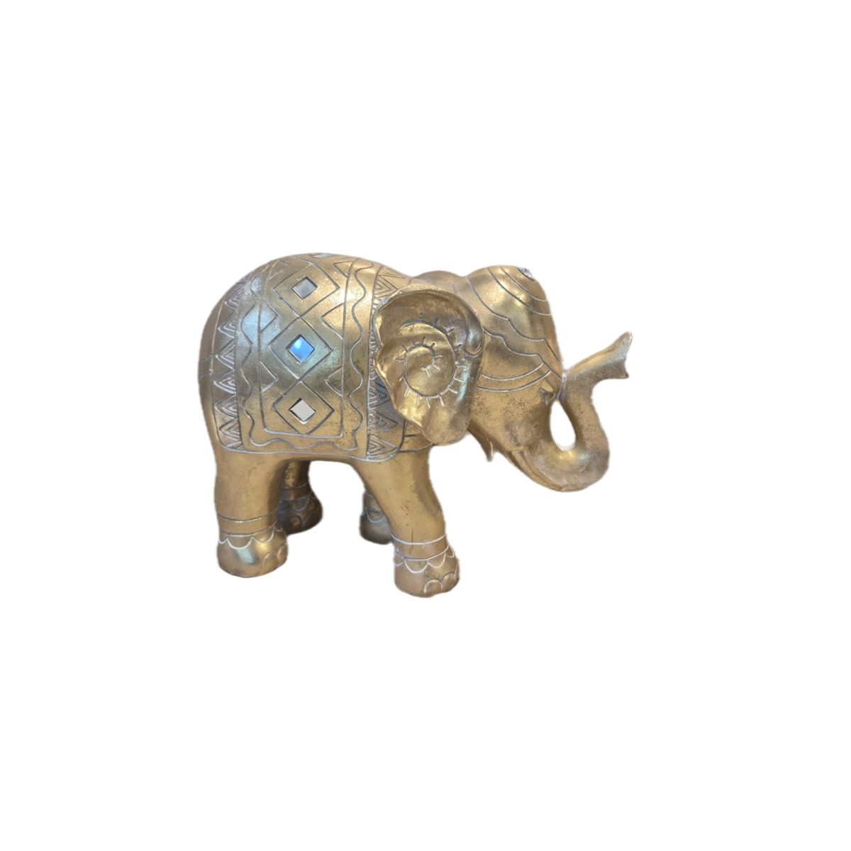 GENERICO - Figura Decorativa Elefante Dorado con Detalles Artesanales - Adorno Elegante para Sala Regalo Ideal