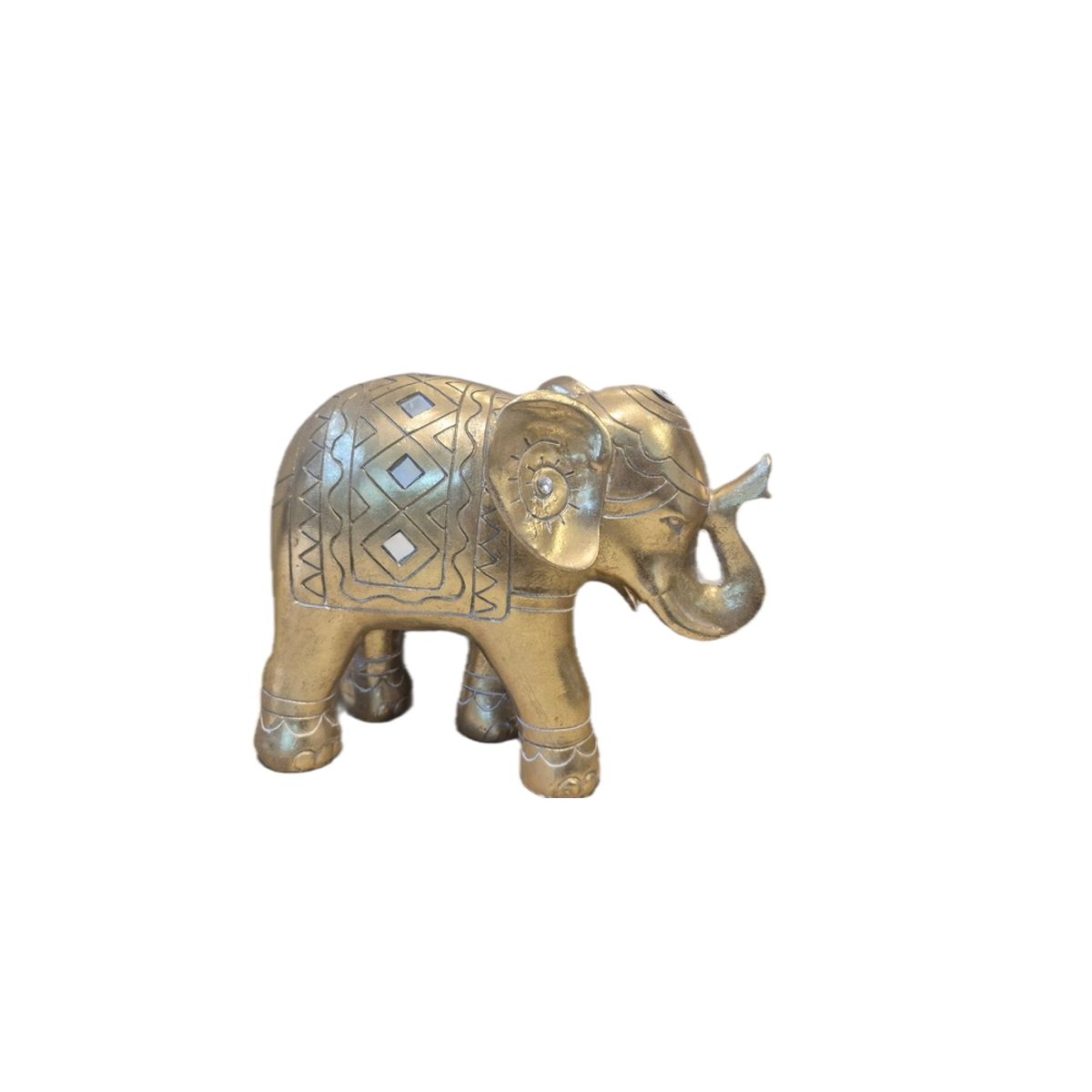GENERICO - Figura Decorativa Elefante Dorado con Detalles Artesanales - Adorno Elegante para Sala Regalo Ideal