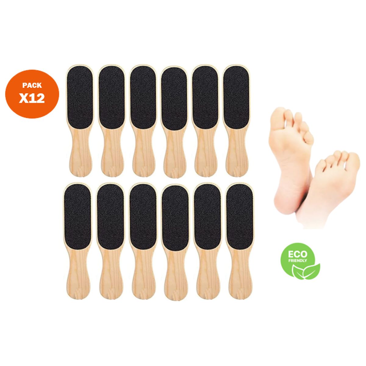 GENERICO - PACK LIMA PARA PIES MADERA X 12 UNIDADES