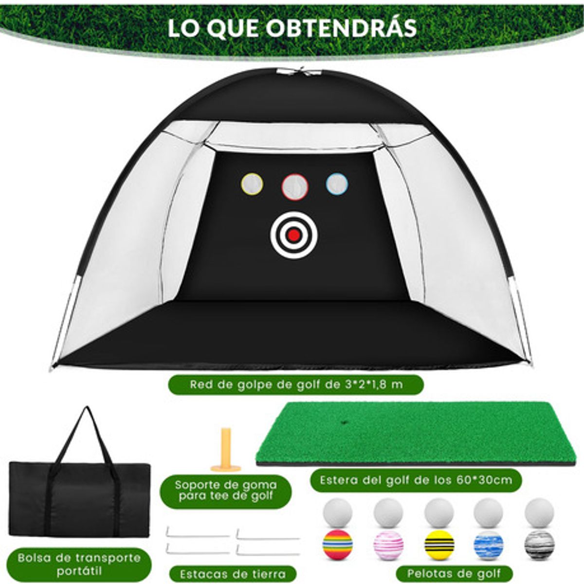 EASY FIT - Red De Malla De Nailon Plegable Para Entrenamiento De Golf