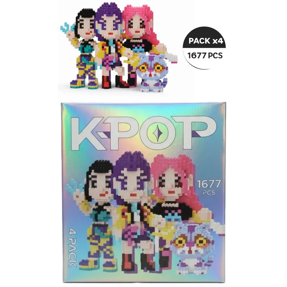 GENERICO - Box De Legos Guerreras Del K-pop- 4 Figuras - 1677 Piezas