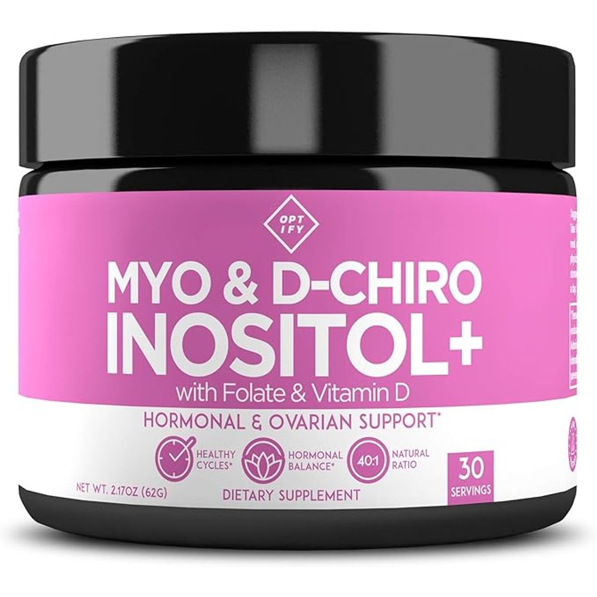 GENERICO - Suplemento de inositol premium  Myo-inositol y D-Chiro Inositol en polvo más folato y vitamina D