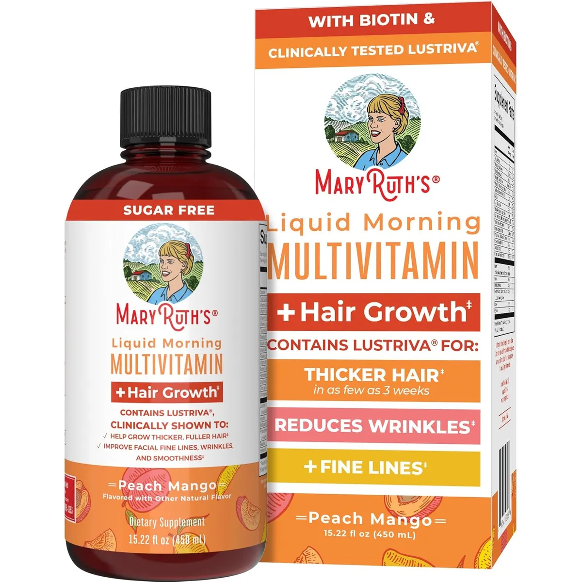 GENERICO - MaryRuth Organics Multivitamínico líquido+crecimiento del cabello  Biotina 10000mcg