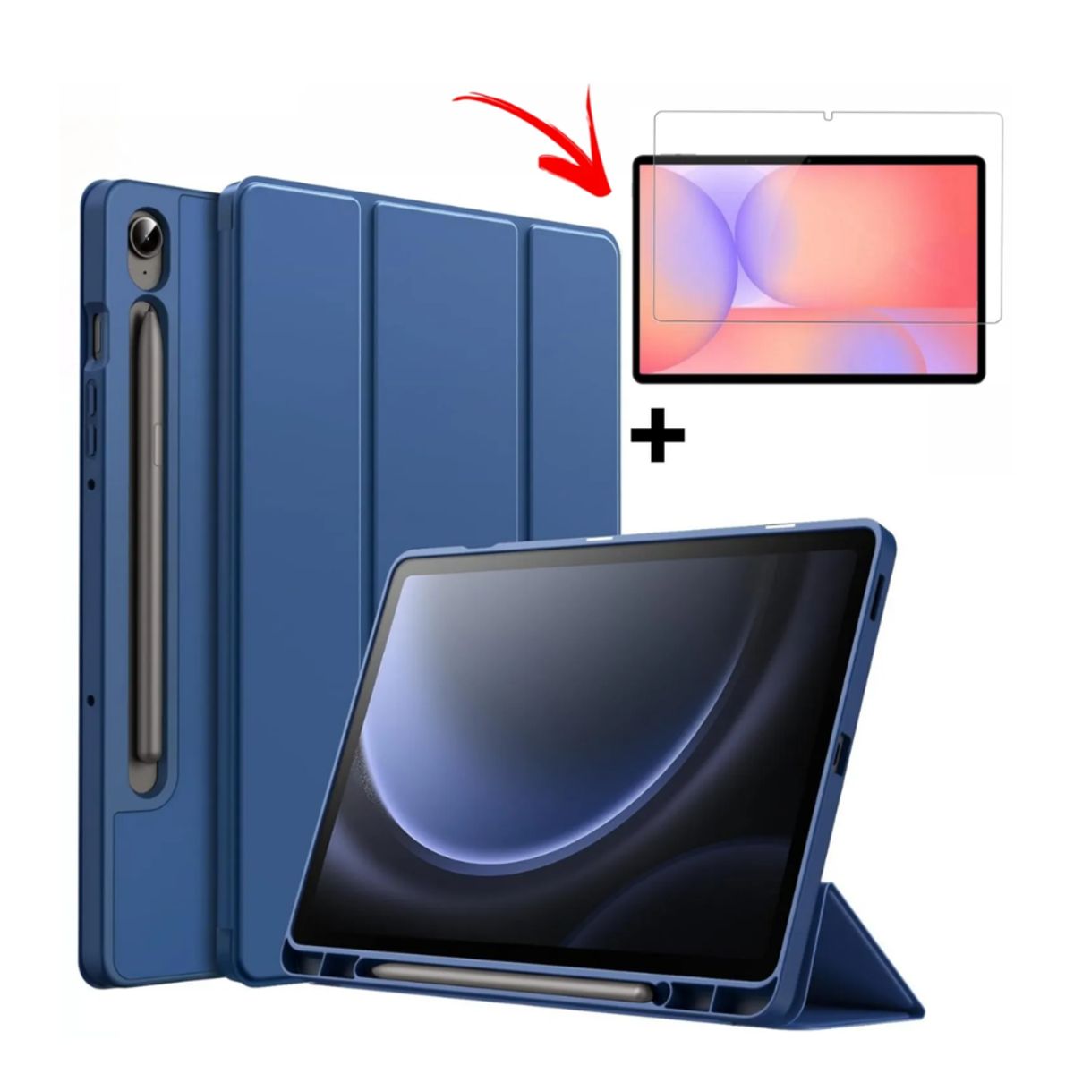 SPACE - Funda Smart cover Samsung  S10 LITE  color AZUL + mica de vidrio