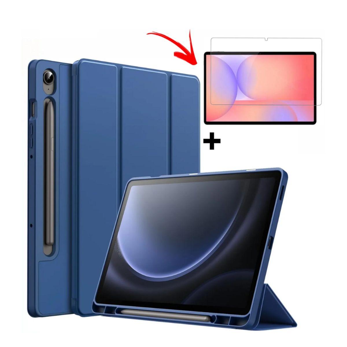 SPACE - Funda Smart cover Samsung  S10 LITE  color AZUL + mica de vidrio