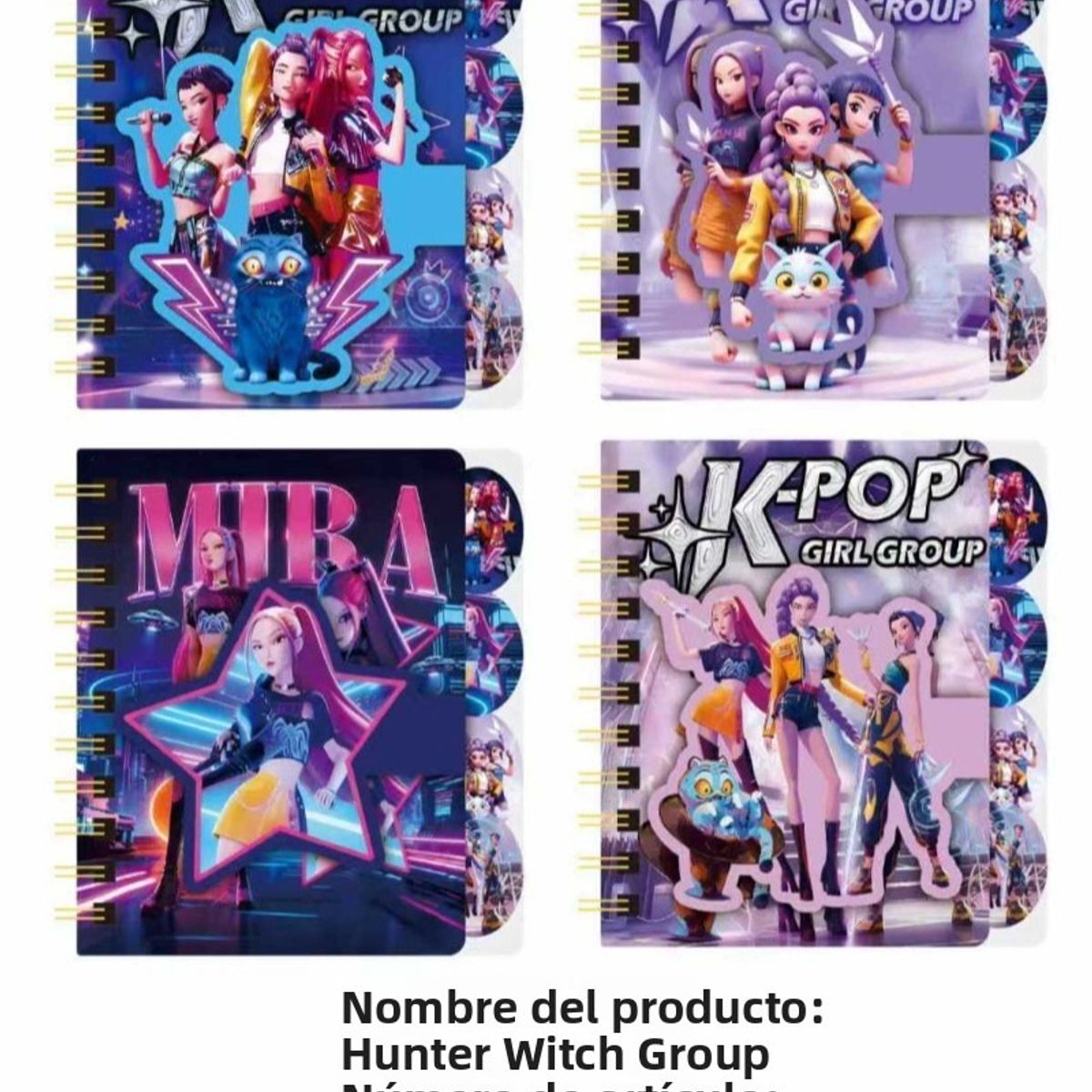 TIOZONEY - 4pcs Cuaderno De Kpop Demon Hunters