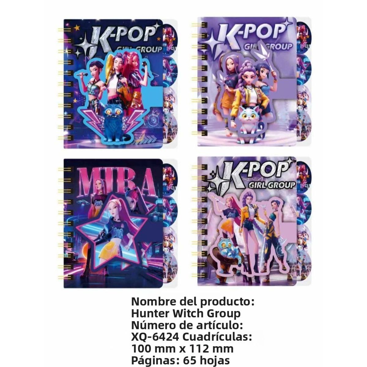 TIOZONEY - 4pcs Cuaderno De Kpop Demon Hunters