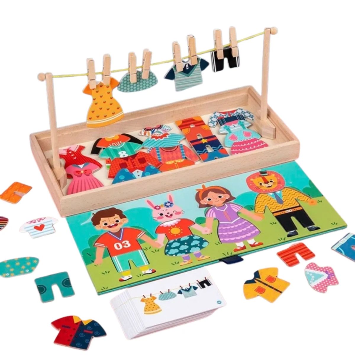 GENERICO - Juego Didáctico Tendedero de Ropa