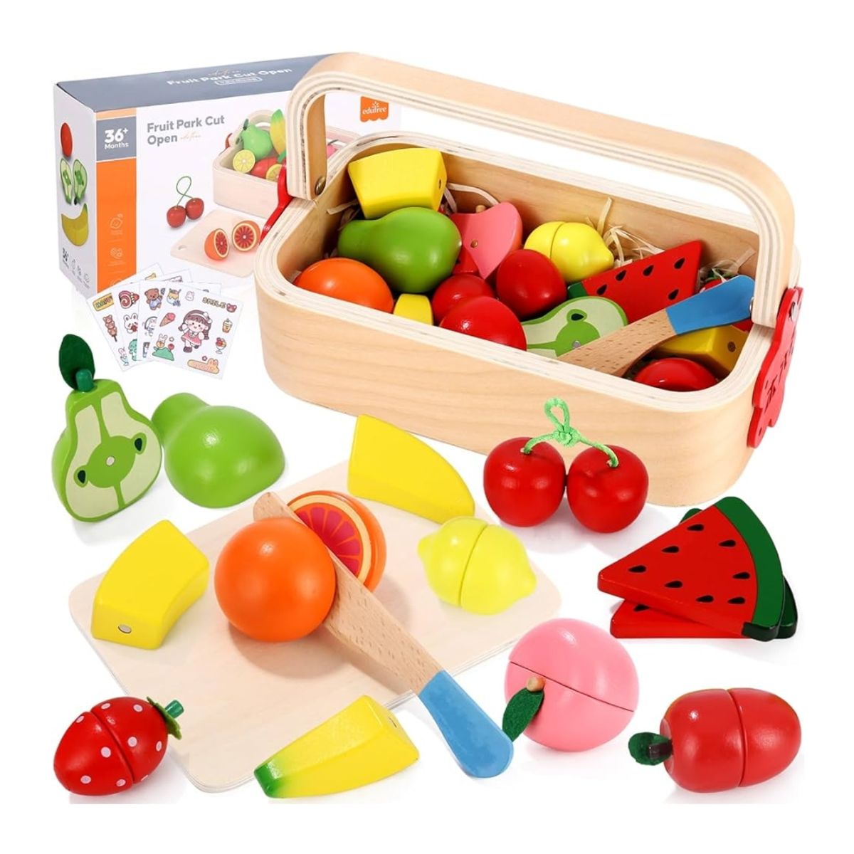 GENERICO - Set de Juego de Canasta de Frutas de Madera