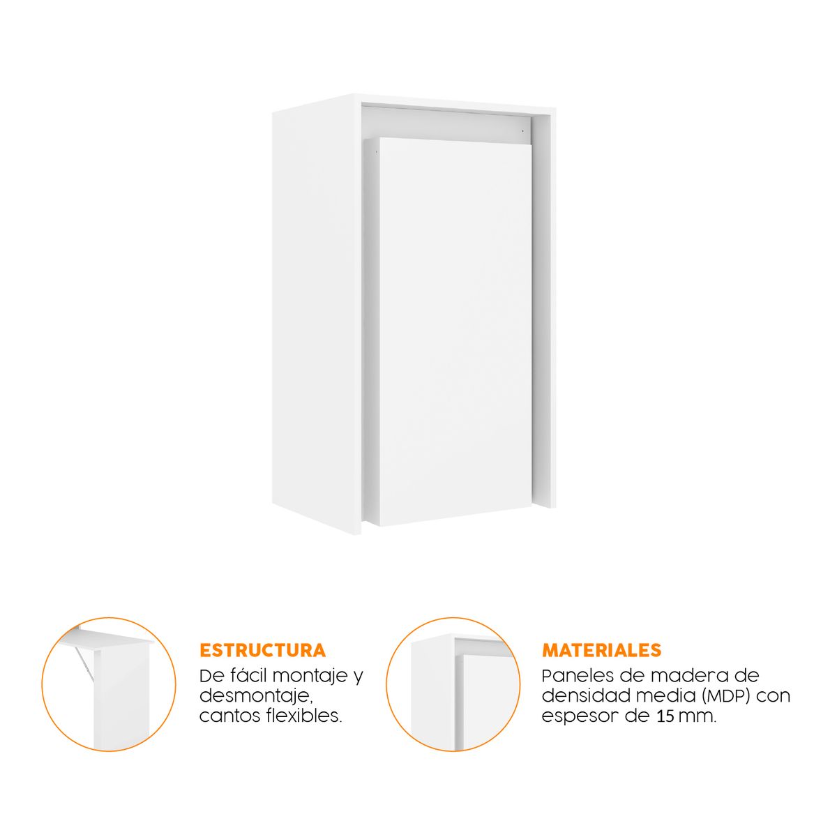 BONNO - Escritorio Plegable Multifuncional Kenay Blanco Bonno