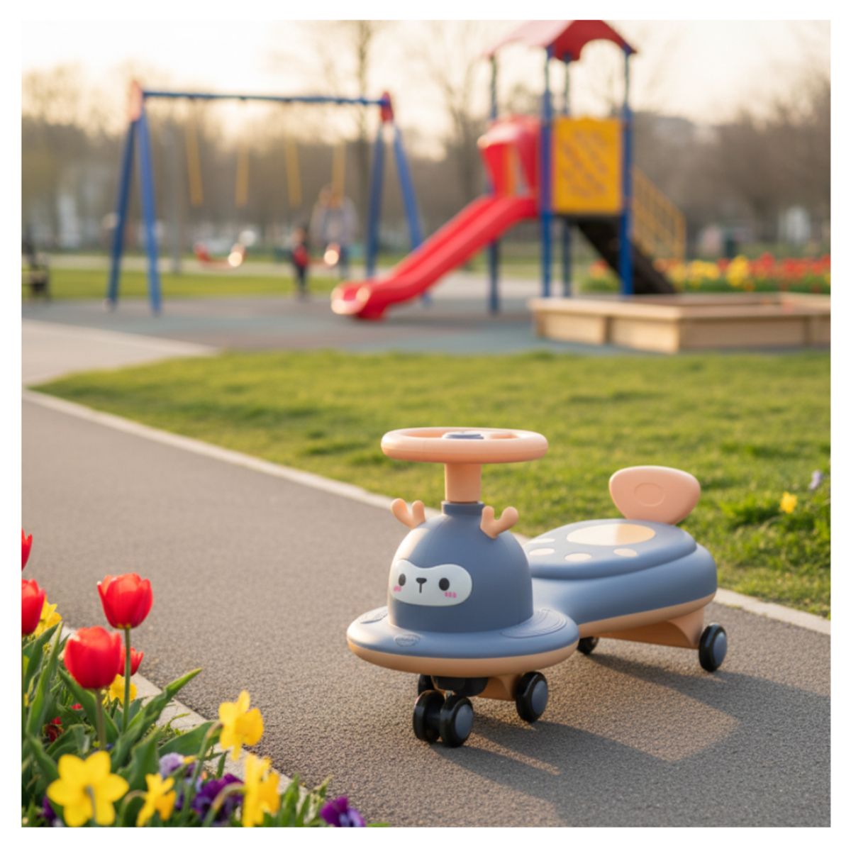 GENERICO - CARRO INFANTIL DE MOVIMIENTO INERCIAL RENO AZUL