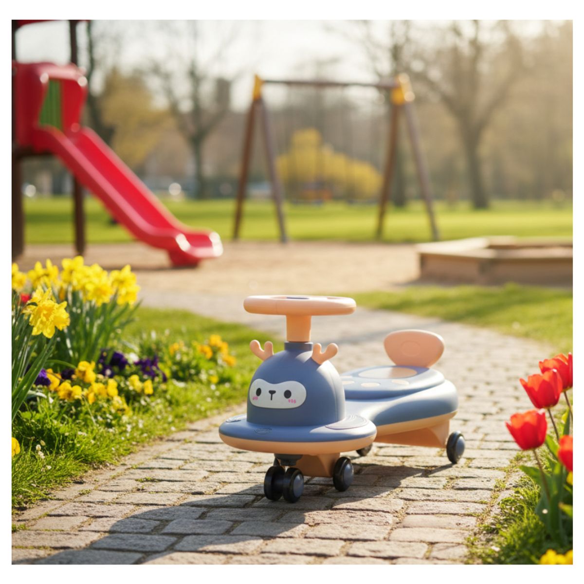 GENERICO - CARRO INFANTIL DE MOVIMIENTO INERCIAL RENO AZUL