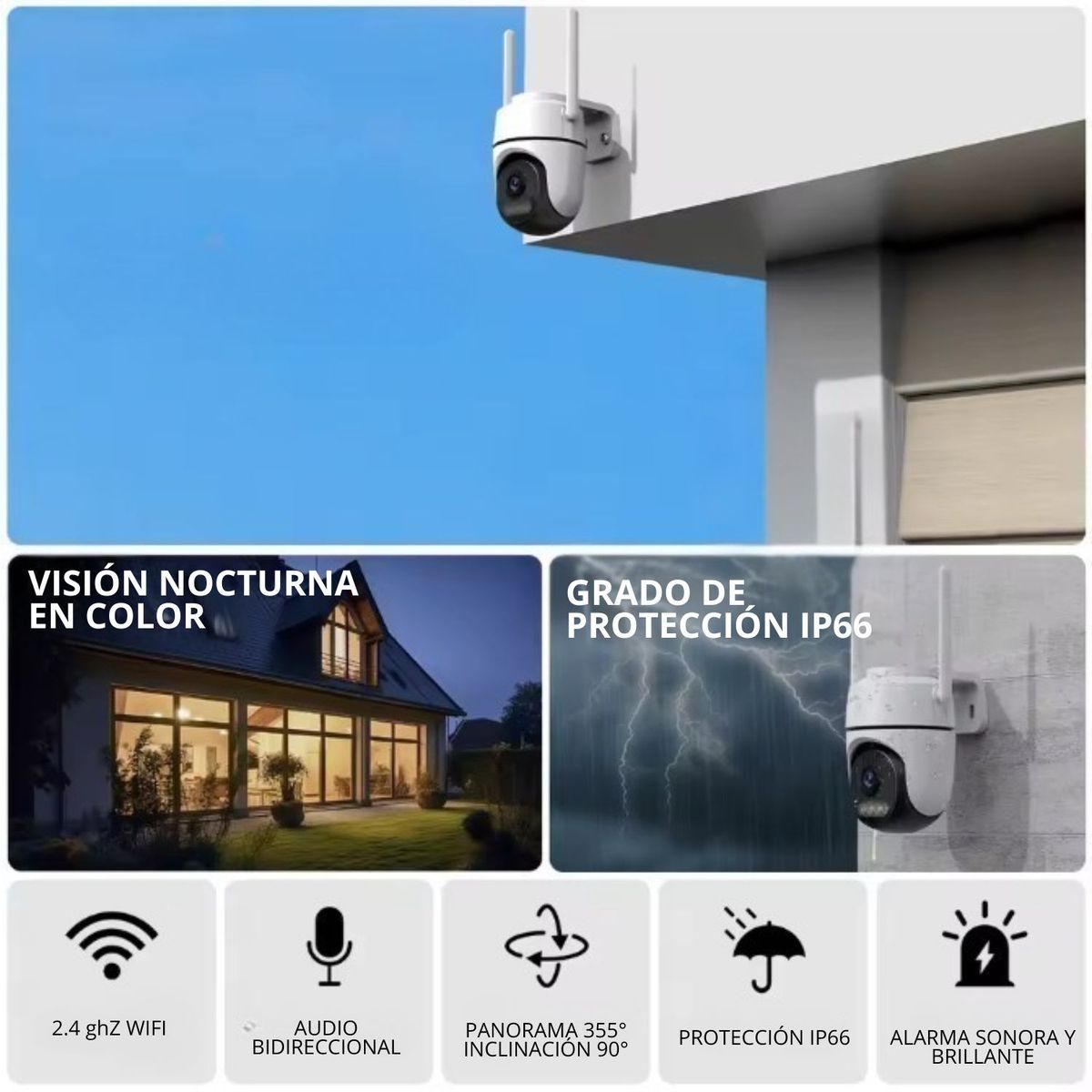 OEM - CAMARA WIFI MODELO DOMO CON LUCES 2MPX UN SOLO LENTE