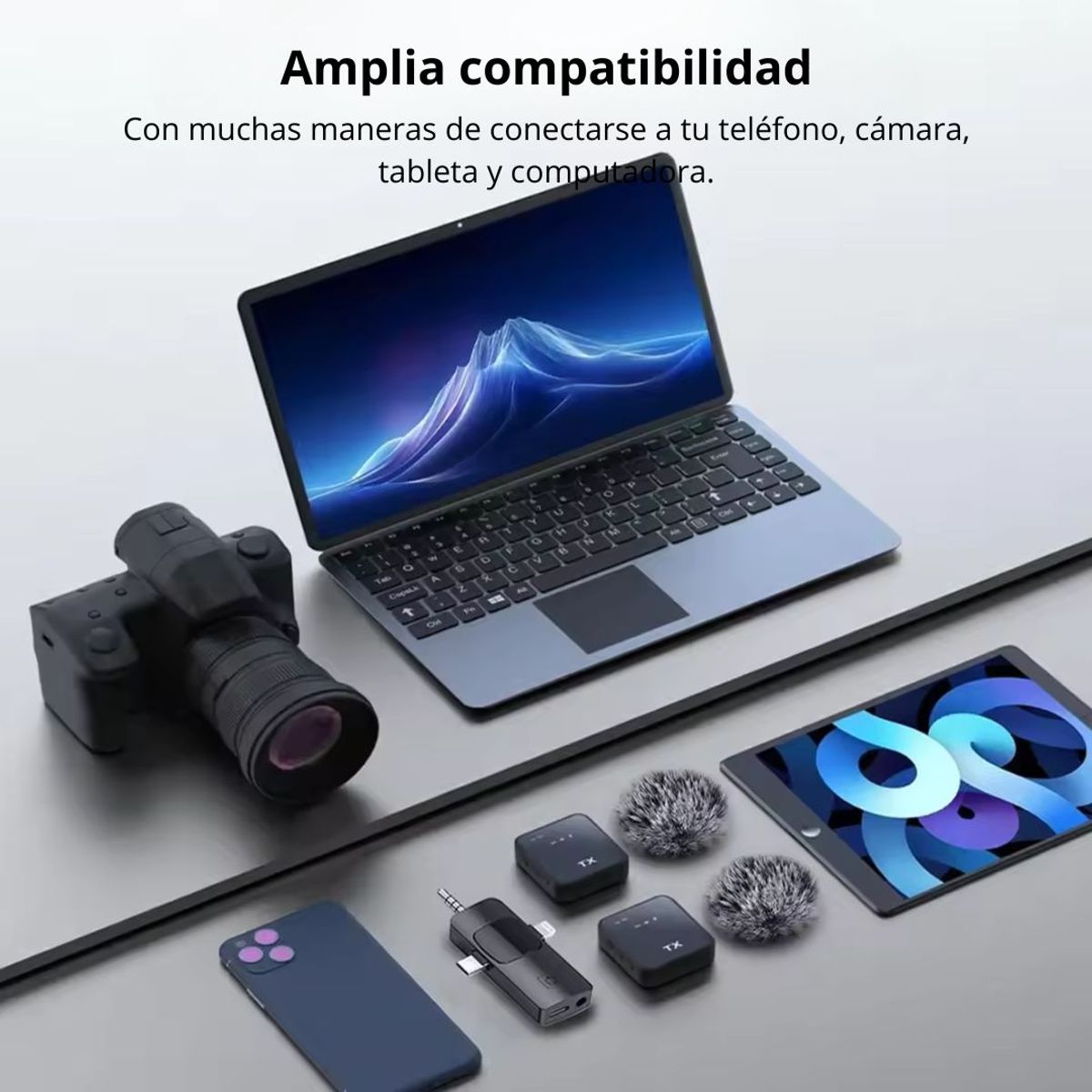 GENERICO - Micrófono Inalámbrico de Solapa Doble F11-2 con 2 TX y Receptor Tipo C, Lightning y Jack 3.5 mm