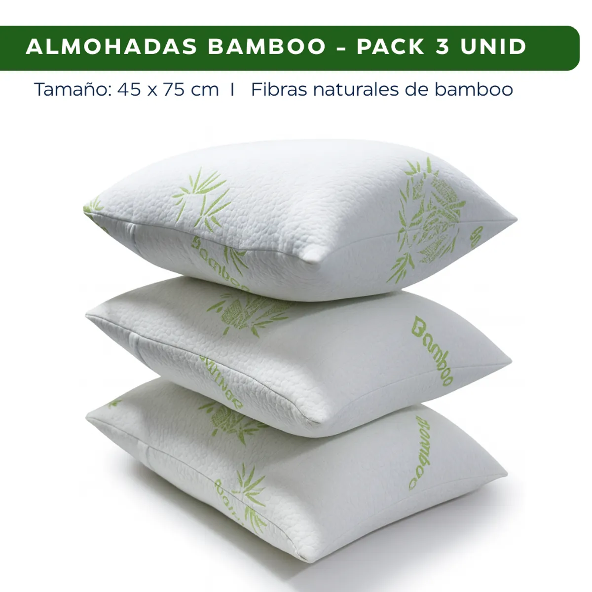 PACK Almohada de Bamboo, 3 unid, marca GENERICO - Foto Principal
