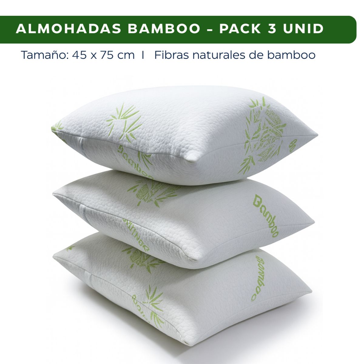 PACK Almohada de Bamboo, 3 unid, marca GENERICO - Foto Principal